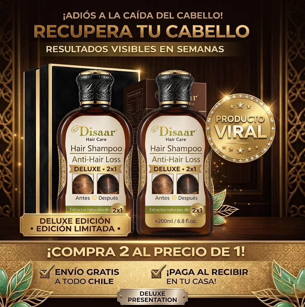 Shampoo Disaar® DELUXE EDITION 2x1 | Reduce la caída y fortalece tu cabello