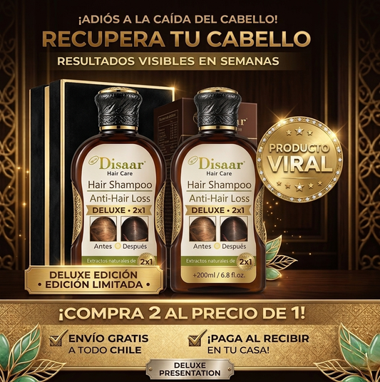 Shampoo Disaar® DELUXE EDITION 2x1 | Reduce la caída y fortalece tu cabello